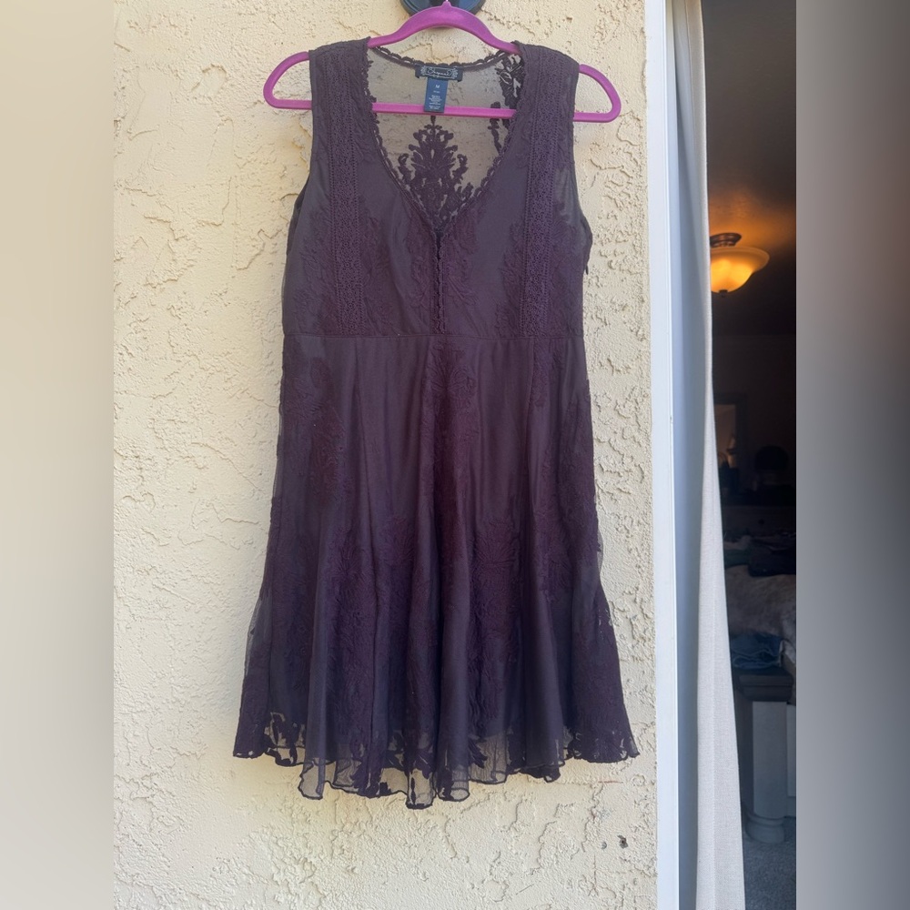 Shyanne Purple Pleated Sundress V-Neck Mini